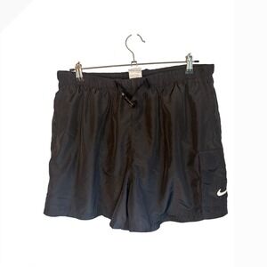 Nike Move to Zero Black Swim Trunks Mens XL Cargo Pocket Belted Water Shorts